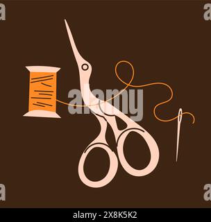 Sewing kit Scissors thread needle Stock Vector Image & Art - Alamy