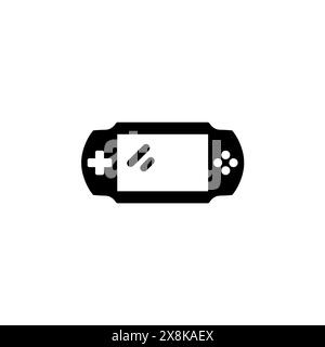 Portable Video Game Console Solid Flat Vector Icon Isolated on White Background. Stock Vector