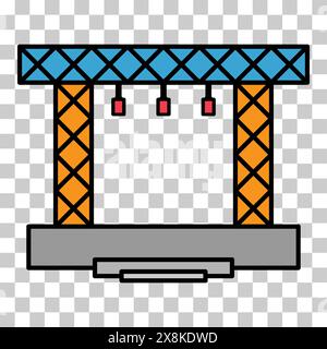Stage scene constructions icon, web frame podium sign, show design vector illustration . Stock Vector