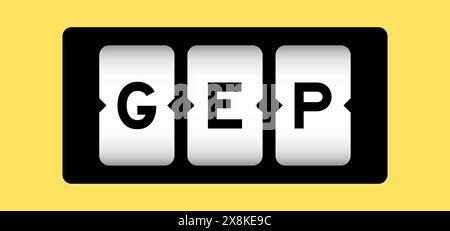 Black color in word GEP (abbreviation of good engineering practice) on slot banner with yellow color background Stock Vector