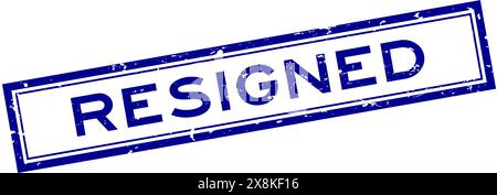 Grunge blue resigned word square rubber seal stamp on white background Stock Vector