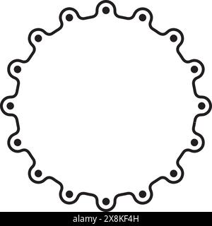 Round Gasket Industrial Border Frame. Ideal for vintage label or logo designs. Stock Vector