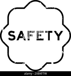 Grunge black safety word rubber seal stamp on white background Stock Vector