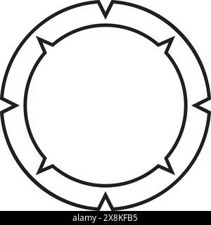 Round Gasket Industrial Border Frame. Ideal for vintage label or logo designs. Stock Vector