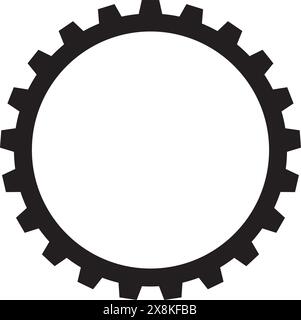 Round Gearwheel Industrial Border Frame. Ideal for vintage label or logo designs. Stock Vector