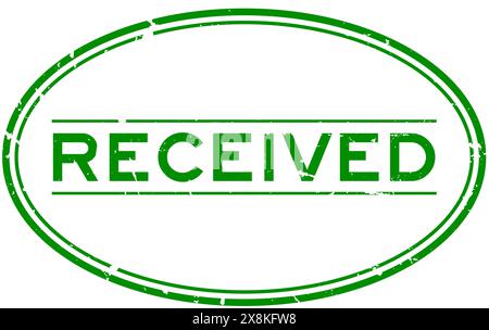 Grunge green received word oval rubber seal stamp on white background Stock Vector