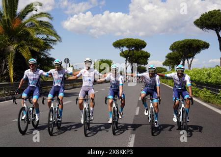 Roma, Italia. 26th May, 2024. Team Bahrain -Victorius during the stage 21 of the of the Giro d'Italia from Rome to Rome, Italy. Sunday, May 26, 2024 Sport cycling (Photo by Fabio Ferrari/Lapresse) Credit: LaPresse/Alamy Live News Stock Photo