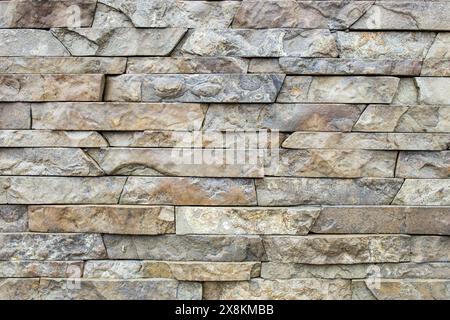 Stacked slabs walls stone textures, Stone wall cladding panels Stock Photo