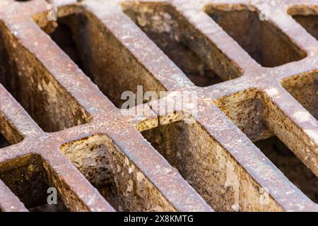 close up of a metal grid Stock Photo