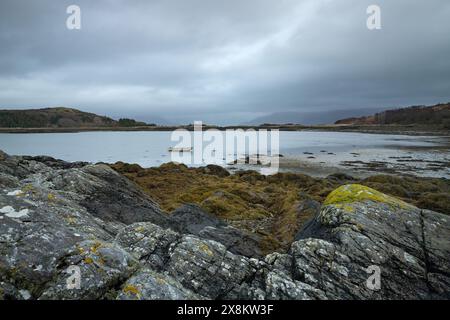 Camus Croise on a grey dour drench day. Isle of Skye Scotland Stock Photo