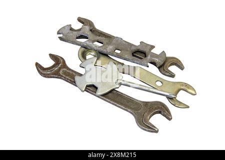 Double open end wrench isolated on a white background. Stock Photo
