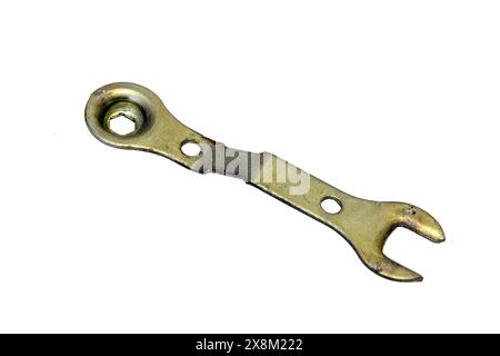 Double open end wrench isolated on a white background. Stock Photo