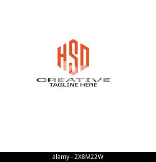 hsd letter original monogram logo design Stock Vector