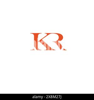 KR letter monogram brand logo design Stock Vector