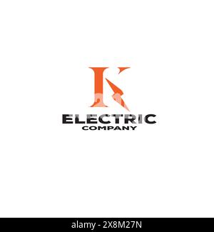 initial Letter K electric logo Stock Vector