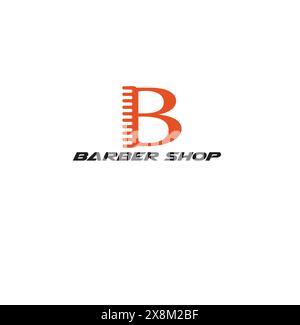 Comb letter B logo vector design. Suitable for business, fashion style, barbershop and salon Stock Vector