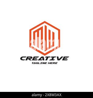 mw luxury logos mw letter Stock Vector