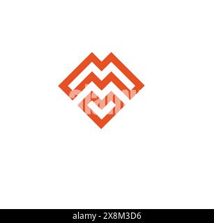 letter MV logo design vector template design for brand. Stock Vector