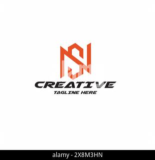 SN Letter Initial Logo Design Template Vector Illustration Stock Vector