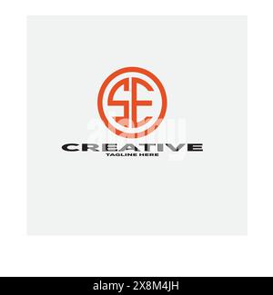 Letter ES or SE monogram logo design Stock Vector