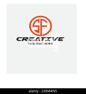 Initial Letter SF Logo - Minimal Vector Logo Stock Vector