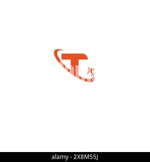 travel logo illustration initial t color design vector template Stock Vector