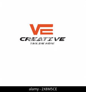 . Initial Letter VE Logo Vector Template Stock Vector