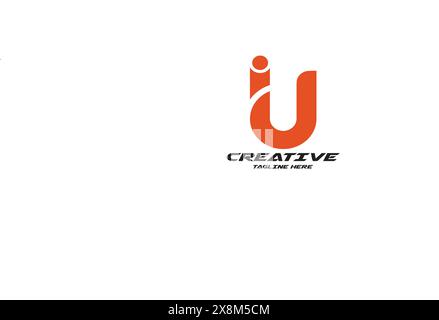 Creative Letter IU Logo Vector Stock Vector