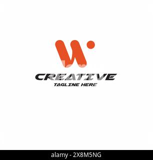 Unique modern geometric creative elegant letter W logo template. Vector icon. Stock Vector
