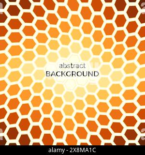 Abstract background with orange hexagons elements.  Vector illustration. Stock Vector