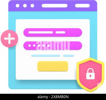 3D User Login Form Page in Computer Stock Vector Image & Art - Alamy