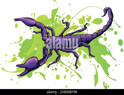 draw colored animal scorpion vector illustration design Stock Vector