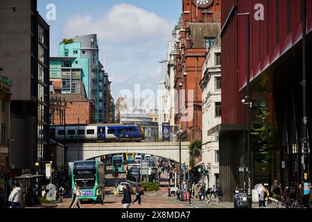 Manchester Oxford Road corridor looking into the city centre Stock Photo