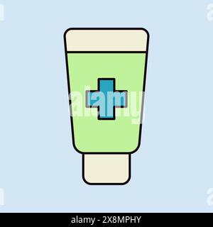 Ointment cream tube medicine vector flat icon. Medicine and medical support sign. Graph symbol for medical web site and apps design, logo, app, UI Stock Vector