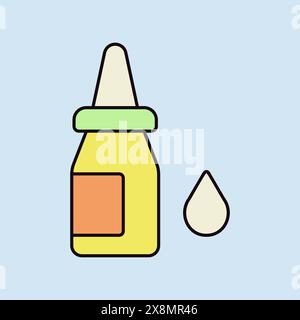 Eye drops vector flat icon. Nasal drops. Medicine and healthcare, medical support sign. Graph symbol for medical web site and apps design, logo, app, Stock Vector