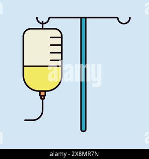 IV Stand vector flat icon. Medicine and healthcare, medical support sign. Graph symbol for medical web site and apps design, logo, app, UI Stock Vector
