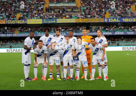 Verona, Italia. 26th May, 2024. Inter team during the Serie A soccer match between Hellas Verona and Inter at the Marcantonio Bentegodi Stadium, north Est Italy - Sunday, May 26, 2024. Sport - Soccer (Photo by Paola Garbuioi/Lapresse) Credit: LaPresse/Alamy Live News Stock Photo