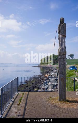 Carving of a Viking at Portaferry in Northern Ireland by Raymond Watson Stock Photo