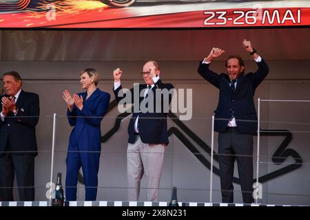 Montecarlo, Mezzolombardo, Monaco. 26th May, 2024. The Prince of Monaco Albert II, his wife CharlÃ¨ne Wittstock and celebrated on the podium of the Paddock of the 2024 FIA Formula 1 Monaco Grand Prix at Monaco Circuit in Monaco. (Credit Image: © Daisy Facinelli/ZUMA Press Wire) EDITORIAL USAGE ONLY! Not for Commercial USAGE! Credit: ZUMA Press, Inc./Alamy Live News Stock Photo