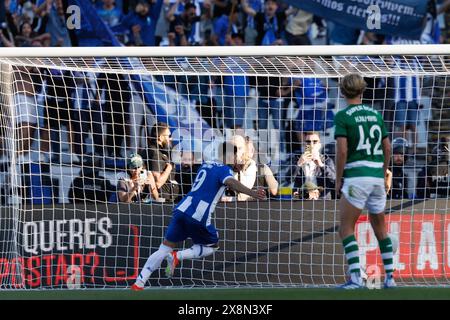 Mehdi Taremi (FC Porto) scores decisive penalty and celebrates  during  Taca de Portugal 2024 final game between FC Porto and  Sporting CP (2:1) at Es Stock Photo