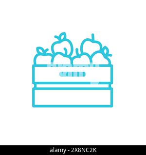 Apple box. Isolated on white background. From blue icon set. Stock Vector