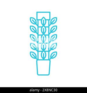 Hydrophonic garden tower. Isolated on white background. From blue icon set. Stock Vector