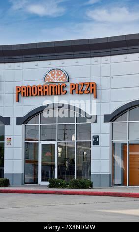 Houston, Texas USA 04-07-2024: Panoramic Pizza business restaurant storefront exterior company. Stock Photo