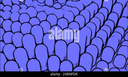 Up and down sliding columns of purple color. Design. Cartoon style of wavy background of long 3d shapes. Stock Photo