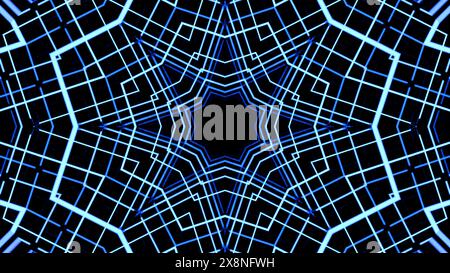 Abstract pulsating ornamental kaleidoscope. Design. Hypnotic effect of lines creating symmetrical pattern. Stock Photo