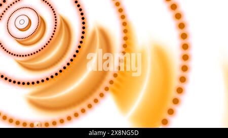 Abstract concentric rings of dots and shadows. Design. Circles optical illusion. Stock Photo