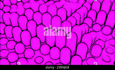 Up and down sliding columns of purple color. Design. Cartoon style of wavy background of long 3d shapes. Stock Photo