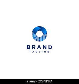Logo design of four rotating arrow icons regularly. Four Blue Rotating Arrows form a circle. Stock Vector