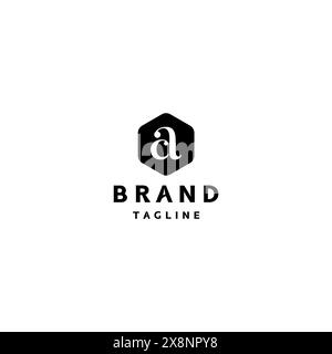 The letter ac inside a black hexagon with rounded edges. Initial Letter ac inside Hexagon Logo Design. Stock Vector