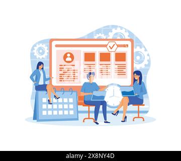 Project start online service or platform. Start up business development idea. Entrepreneurship concept. Online project, service. flat vector modern il Stock Vector
